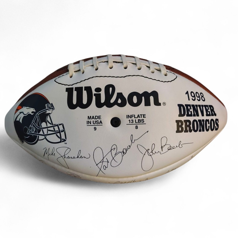 DENVER BRONCOS FOOTBALL WILSON NFL 1998 TEAM AUTOGRAPH RARE